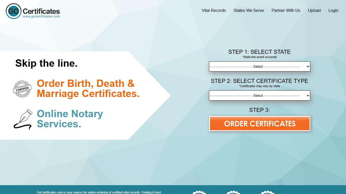 Birth Certificates | Death Certificates | GoCertificates.com