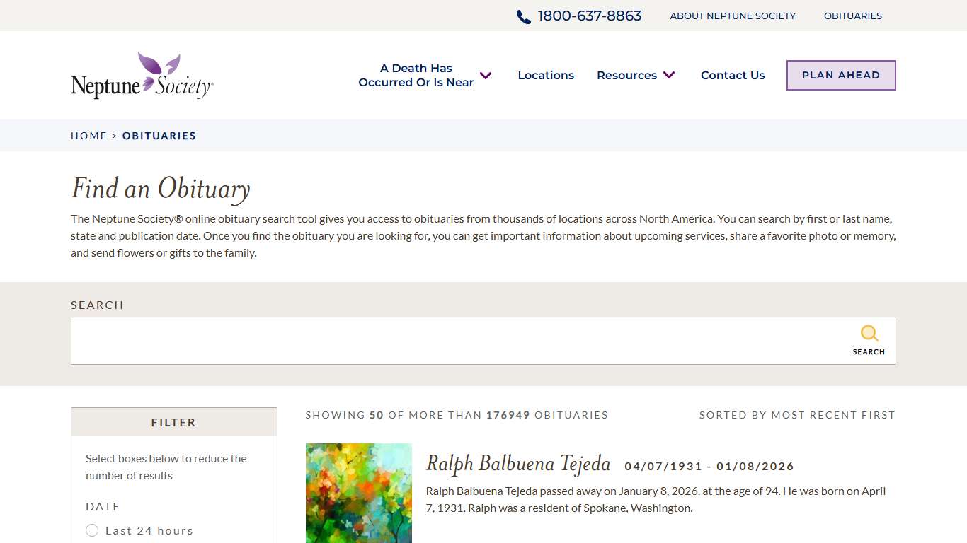 Find Obituaries & Funeral Services | Neptune Cremation Service